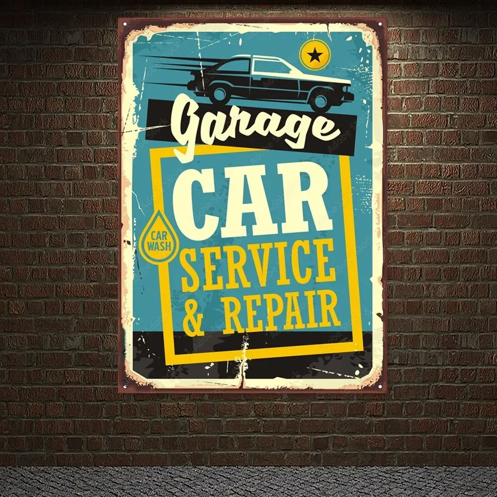Auto Repair Shop Banners - Винтажный плакат/баннер/гобелен для автосервиса и ремонтной