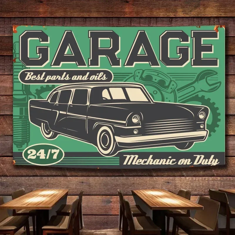 Auto Repair Shop Banners - Лучшие запчасти и масла: Плакат-флаг для