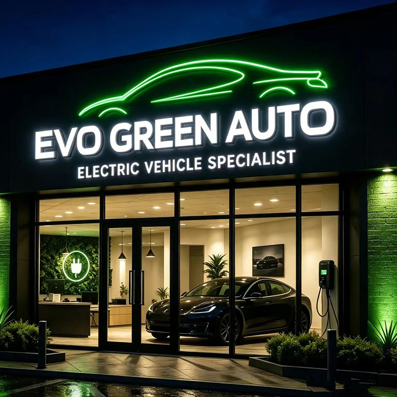 Auto Repair Shop Logo Design - Вывеска с подсветкой LED, наружная, водонепроницаемая,