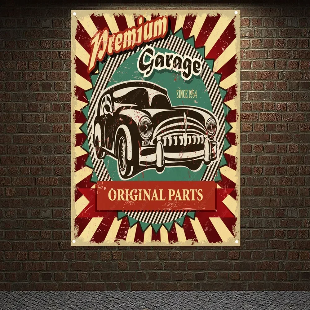 Auto Repair Shop Banners - Премиум-постер с оригинальными запчастями для винтажных