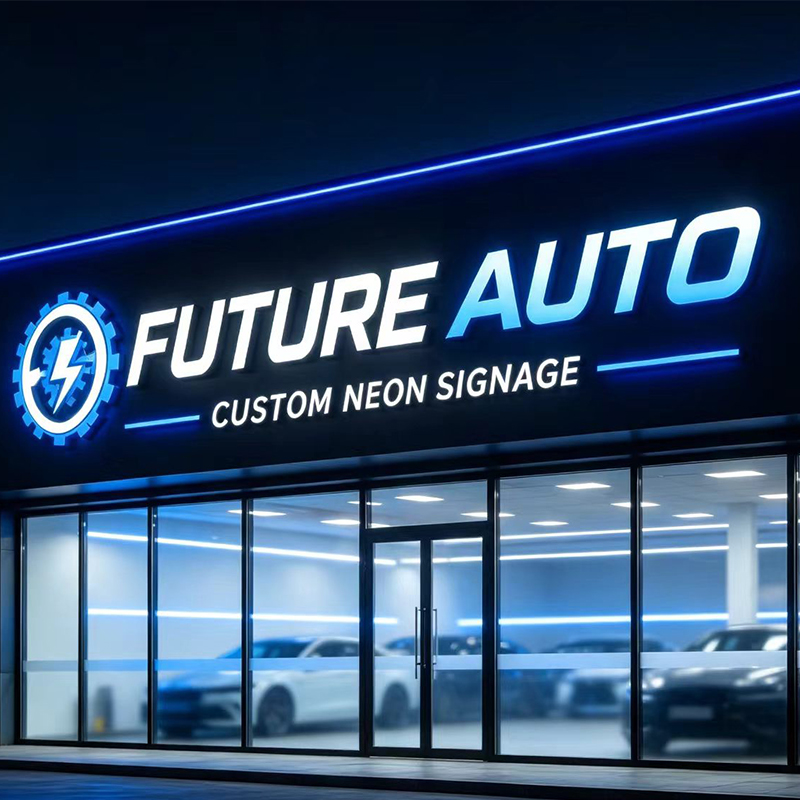 Auto Repair Shop Logo Design - 3D-вывеска с индивидуальной LED-подсветкой, уличная, всепогодная,