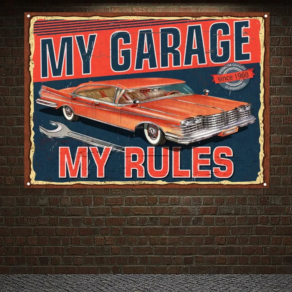 MY GARAGE MY RULES Винтажный а – обзор и цена Auto Repair Shop Banners