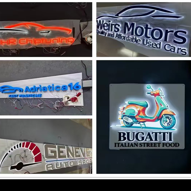 Вывеска с подсветкой LED, нару – обзор и цена Auto Repair Shop Logo Design